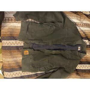 Vintage Carhartt plainsman sheet lined bomber jacket coat js0166 olive green